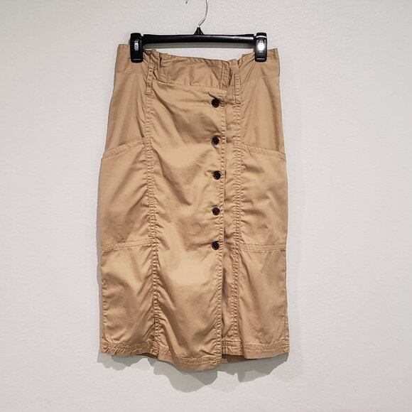 Banana Republic Factory Dresses & Skirts - NWOT BANANA REPUBLIC Khaki Button Midi Skirt Size 8
